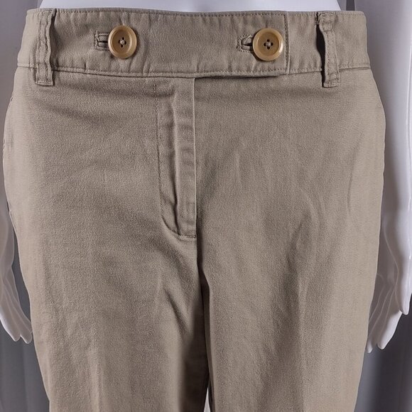 Talbots Womens Petite Tan Cotton Stretch Capris Pants Size 10P - Picture 3 of 11